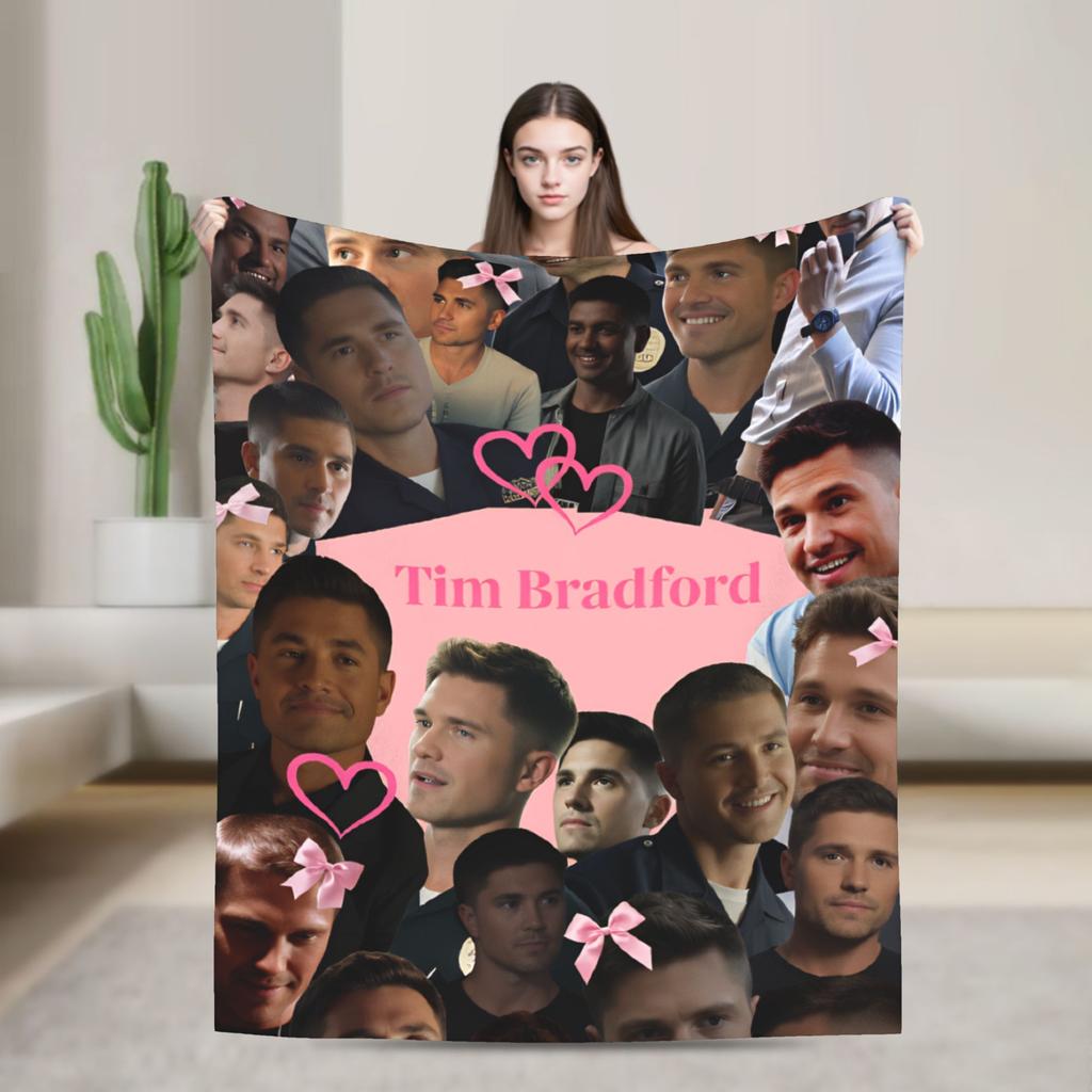 Tim Bradford The Rookie Flannel Blanket Warm Throw Blanket for Couch Bed Camping Funny Bedspread Sofa Bed Cover