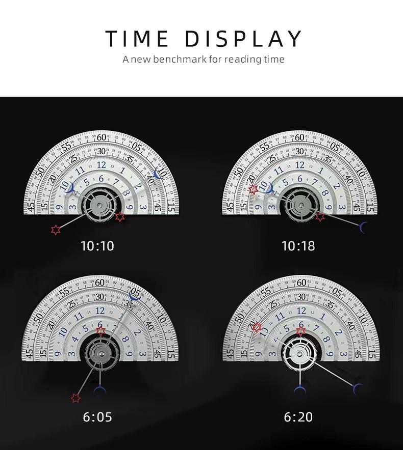 New Starmoon Concept Watch Black and White Men's Watch Calendar Half Roulette Fashion Men's Quartz Watch Stainless Steel Watch