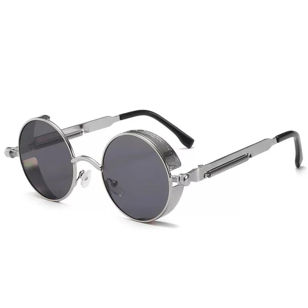 Classic Gothic Steampunk Sunglasses Luxury Brand Designer Men and Women Retro Round Metal Frame Sunglasses UV400