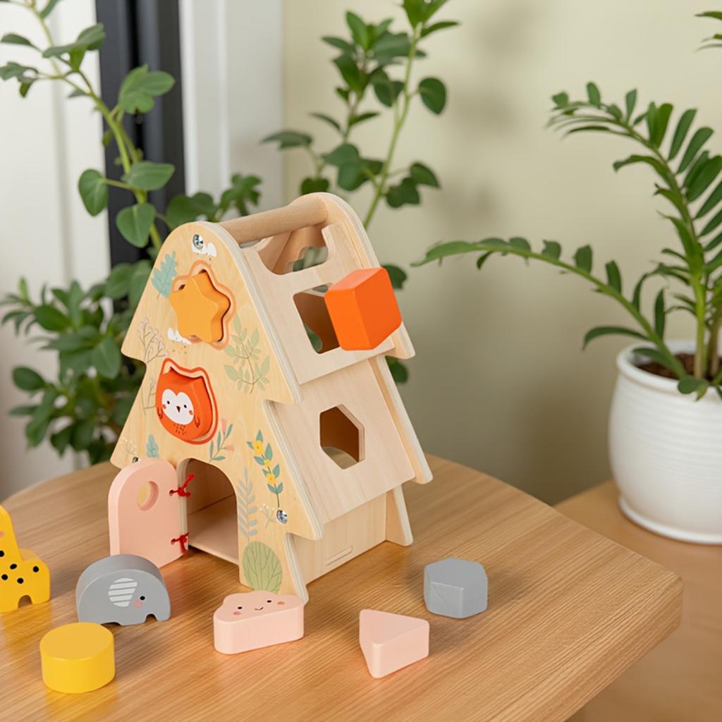 Детский деревянный домик Дерево мудрости, развивающий блок-пазл для мальчиков и девочек от трех лет и старше