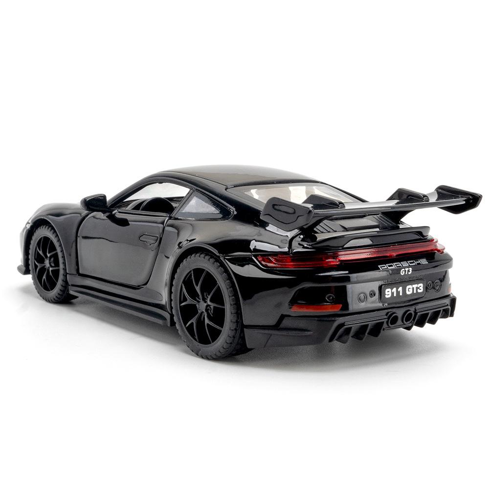 1/32 Scale 911 Gt3 Sports Car Model Toy Alloy Body Rubber Tires Doors Opened Supercar Models Sound Light Pull Back Gifts for Kid