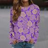 Women's Fashion Casual Long Sleeve Printed Round Neck Sweatshirt Top