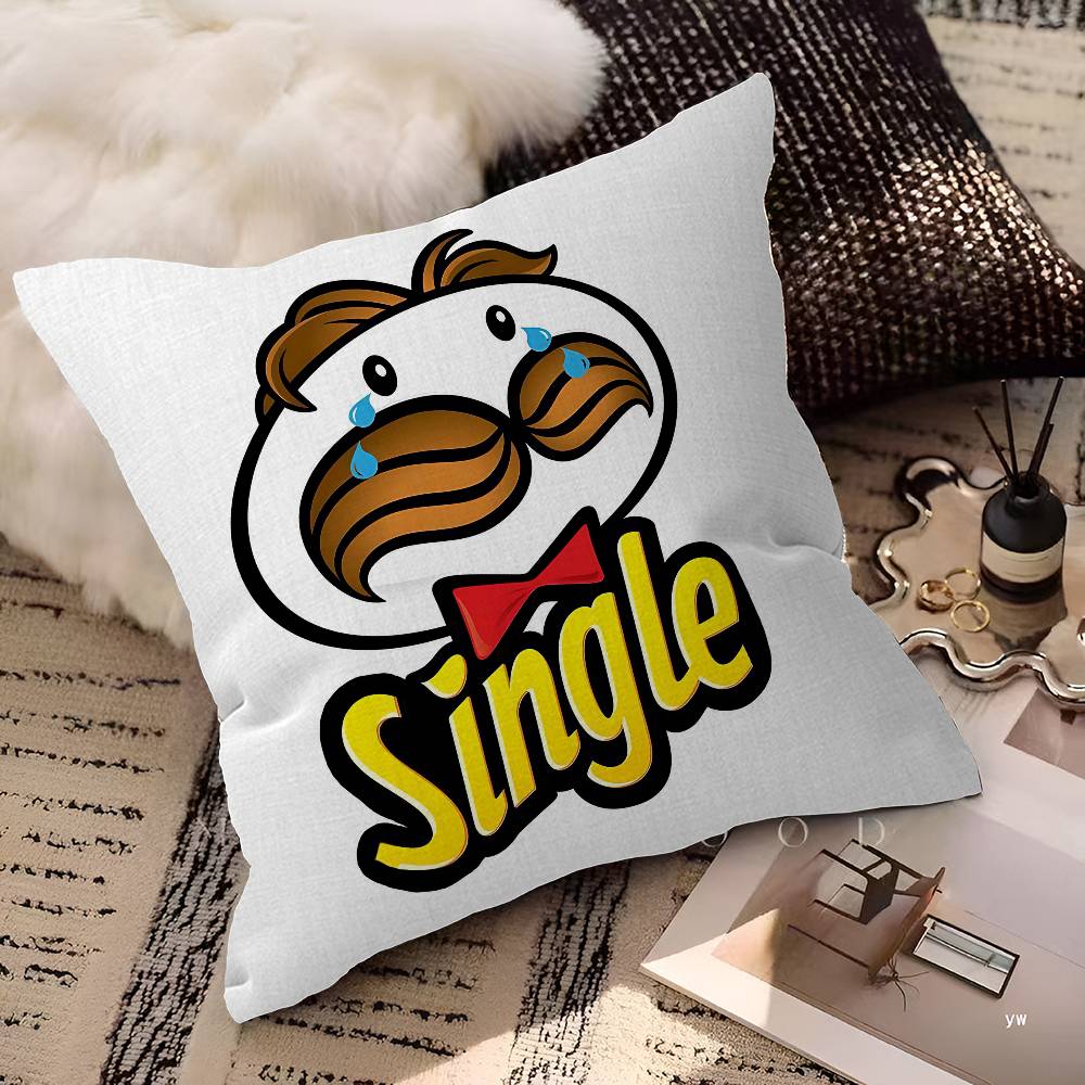 Fashion P-Pringles L-Llc Pillow Covers Cartoon Sofa Decorative Home Double-Sided Printing Short Plush Cute Cushion Cover