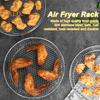 3-Layer Square Round Rectangle Air Fryer Rack Set Stainless Steel Dehydrator Rack with 4 Silicone Feet Anti-Scald Clip Stackable Air Fryer