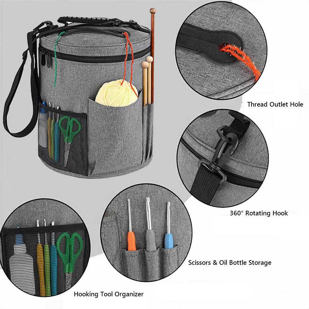 Хранение крючков и спиц Сумка для хранения вязальной пряжи Портативная сумка-тоут для любителей вязания своими руками