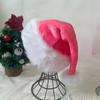 30 * 45cm Christmas Santa Hat Xmas Pink Long Plush Holiday Red Black Hat For Adults And Kids Unisex New Year Festive Supplies
