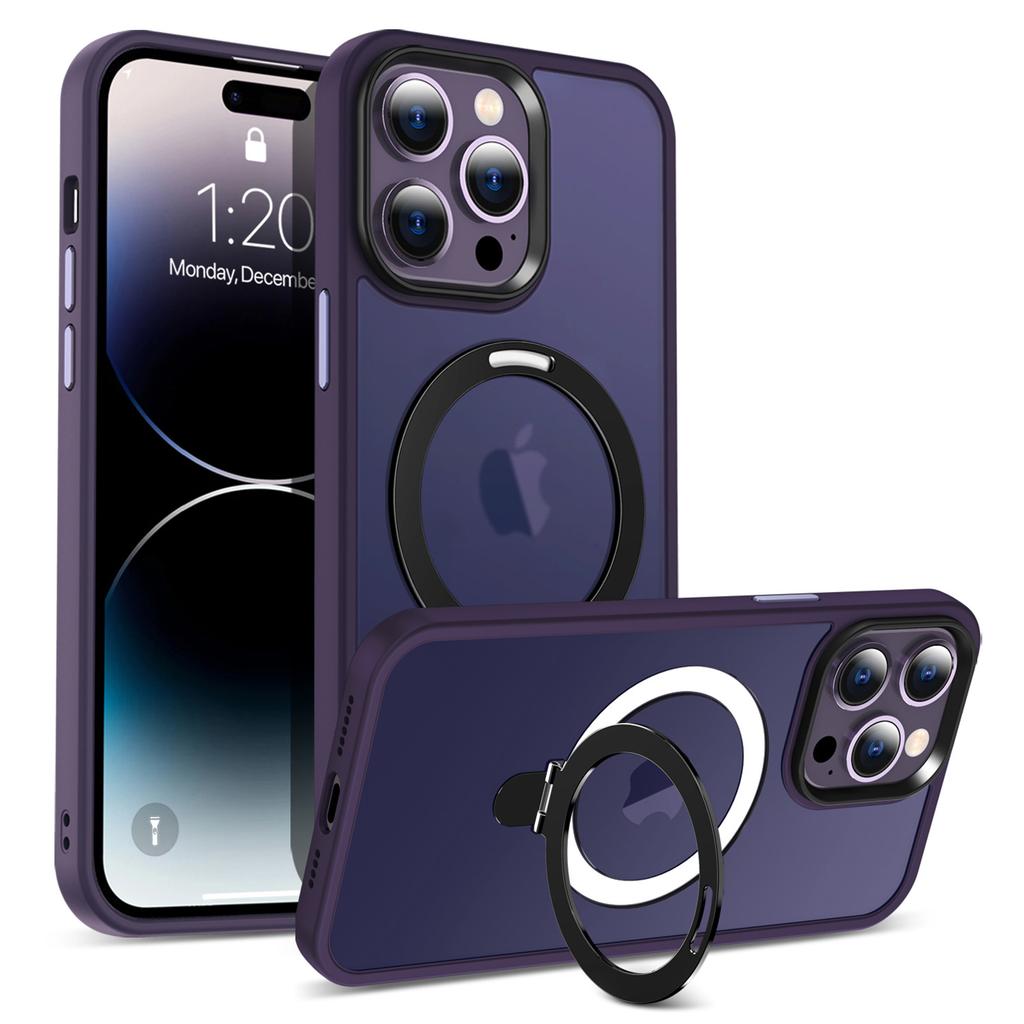 Для iPhone 16 Pro Магнитный чехол с подставкой ТПУ+ПК Чехол для телефона