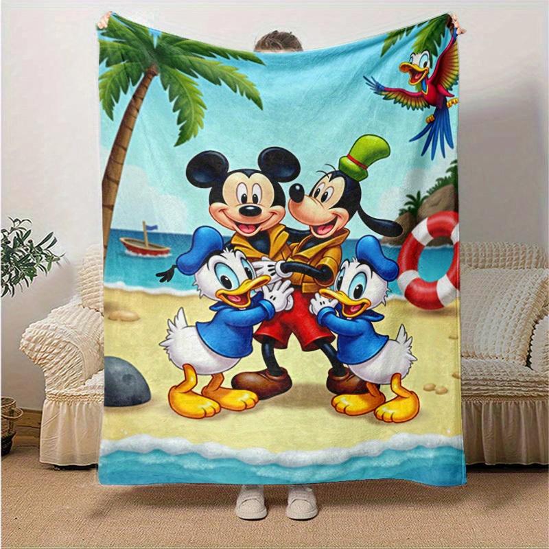 1pc, Disney Friends Beach Adventure Blanket, Seasonal Universal, Home Decor, Blanket, Soft Flannel Throw Blanket, Versatile & Cozy for Bedroom, Living