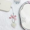 Pearls Beaded Bowknot Heart Charm Keychain Bead Keyring Bag Pendant Sweet Versatile Fashion Accessory for Women