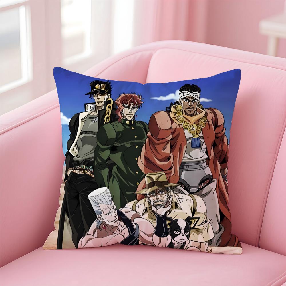 JJoJos Bizarre Adventure Cushion Cover Pillow Case Soft Friendly Fabric Concealed Zipper