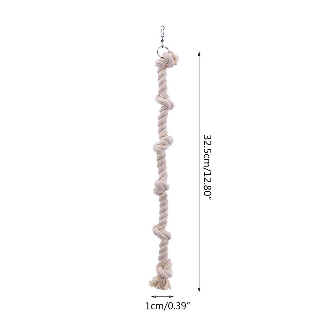 Игрушки для жевания птиц Подвесная игрушка для лазания попугаев Хлопковая веревка с узлами Игрушка-качели Аксессуары для клетки для маленьких и средних птиц