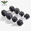 Rubber-Coated Hexagonal Dumbbell Set with Storage Rack