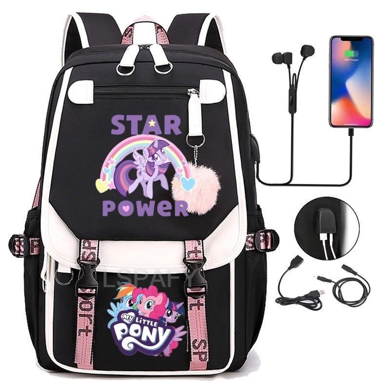 Рюкзак My Little Pony Пэчворк Вместимость Мультяшный Рюкзак Дорожная Сумка-Рюкзак Женская Сумка-Рюкзак Холщовый Для Ноутбука Школьные Сумки