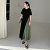 2025 Summer Plus Size Dress Women Casual Vintage Long Dress Loose Basic Cotton O-Neck Dress