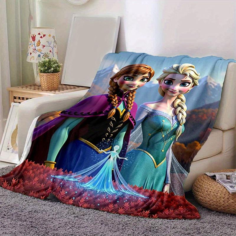 1pc. Cartoon Elsa & Anna Blanket, Seasonal Universal, Home Decoration, Throw Blankets, Cartoon Blanket, Soft Flannel Throw Blanket, Versatil