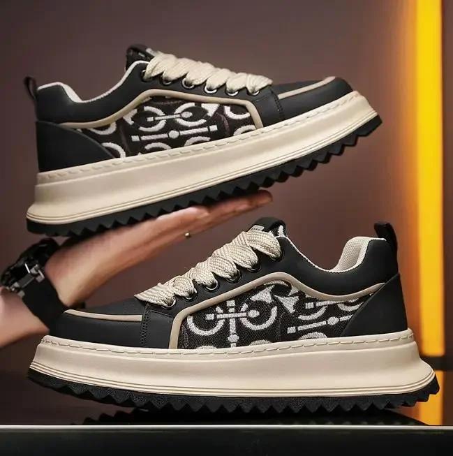 Кроссовки мужские повседневные туфли новые уличные туфли из искусственной кожи на платформе теннис бег спорт походы люкс скейтборд дизайнерская модная обувь