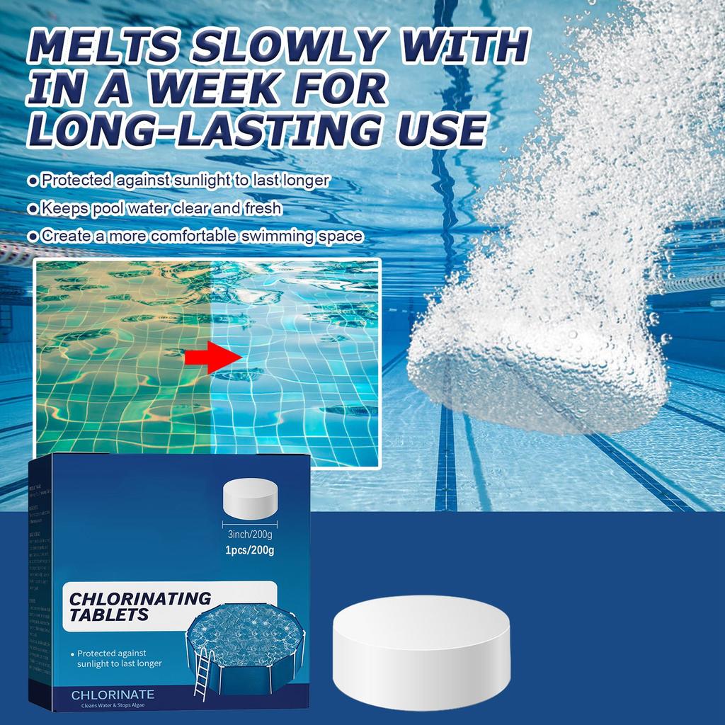 Clarifying And Decontamination Of Swimming Pool Water Quality, Removing Odor, Multi Purpose Cleaning Effervescent Tablets