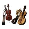 PU Leather Musical Instrument Keychain Creative Bag Pendant Mini Vintage Violin & Cello Keychain