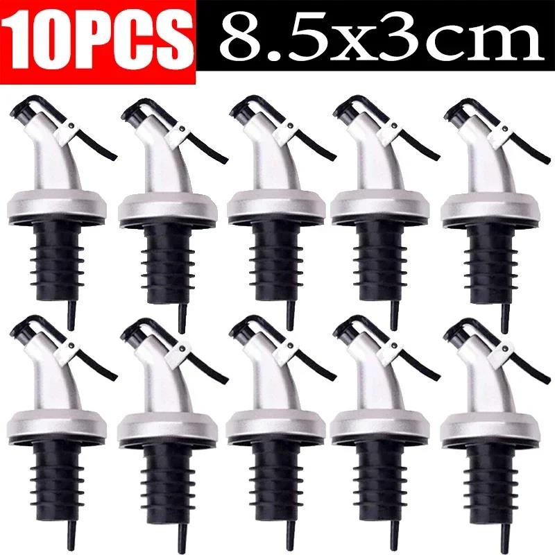 1-10pcs Oil Bottle Stopper Rubber Lock Plug Seal Leak-proof Food Grade Plastic Nozzle Sprayer Wine Vinegar Spouts Kitchen Tools 5