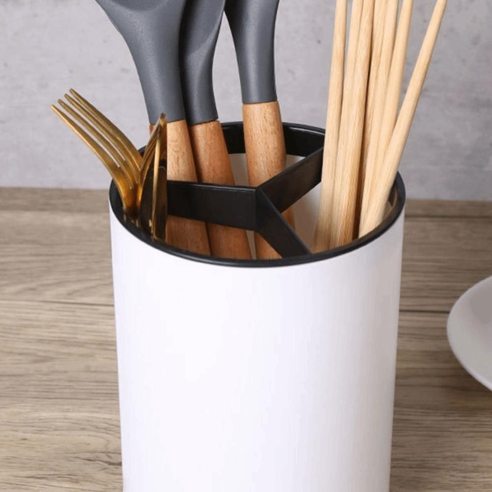 Three Compartments Cutlery Drainer Detachable Design Tableware Storage  Utensil Storage