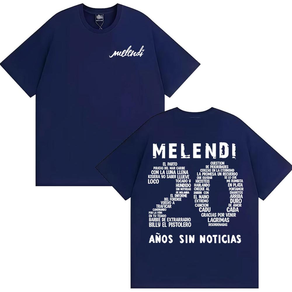Рэпер Melendi 20 Лет Без Новостей Мерч Мужская и Женская Мода Хлопковая Повседневная Футболка