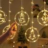 LED Christmas Decorative Lights Hanging Lights Window Holiday Decoration Ambience Remote Control Battery Box Circular String Lights