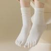 1 пара женских носков с пятью пальцами на весну, в японском стиле, однотонные, женские спортивные носки с раздельными пальцами, каваий, хлопок, Харадзюку, носки с пальцами