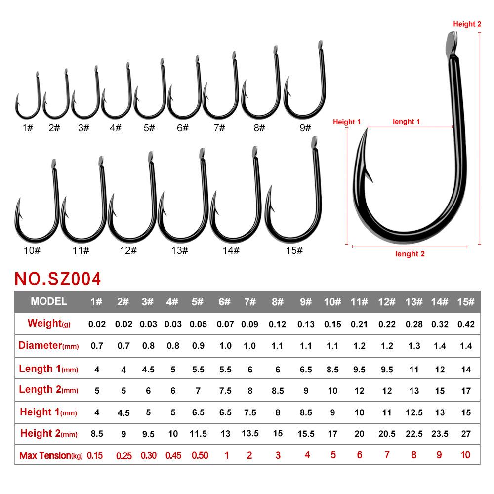 Proberos Soft Insect Hook with Barb Fish Hook Bulk Single Hook 200pcs