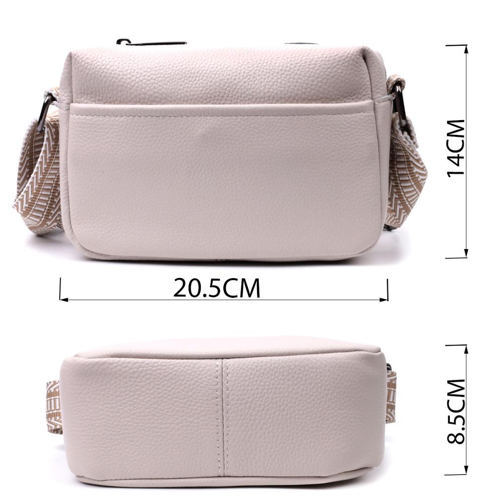 Women's Bag with One Compartment Made of Genuine Leather Vintage 22602 White