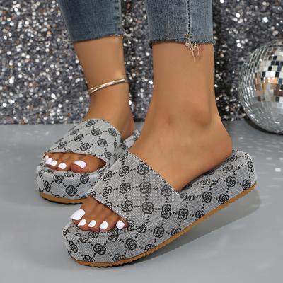 Модные женские тапочки Летние модные сандалии на платформе Толстая подошва Однотонные тапочки Вечеринка Вечеринка Шлепанцы Женские 2024 Новые Повседневные тапочки