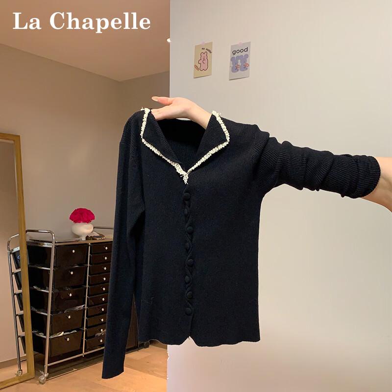 Женский вязаный свитер La Chapelle с V-образным вырезом, длинным рукавом и отделкой в виде воланов