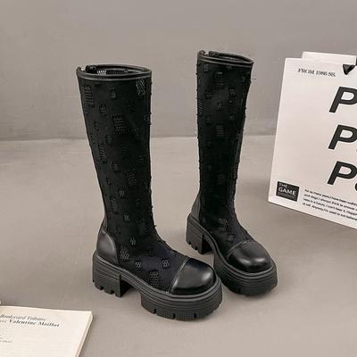 2025 Новые женские сапоги Летние сетчатые дышащие сапоги до колена Дизайнерские женские сапоги Уличные нескользящие сапоги на платформе Botas De Mujer