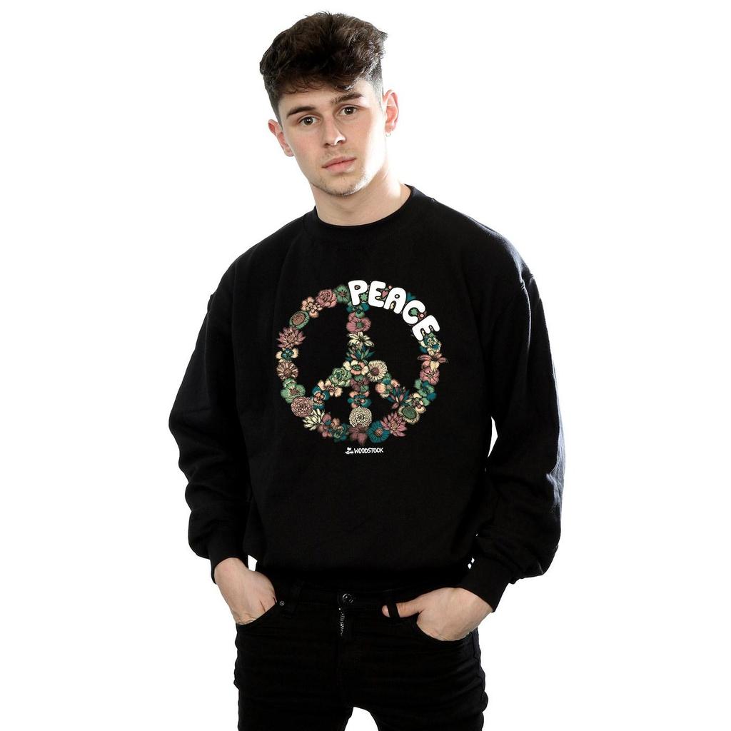 Woodstock Mens Floral Peace Sweatshirt