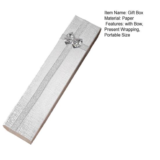 Прямоугольная подарочная коробка для украшений с крышкой и бантом, подарочная коробка на День святого Валентина, для подружки невесты, на свадьбу, на день рождения, коробка для упаковки ожерелья, браслета