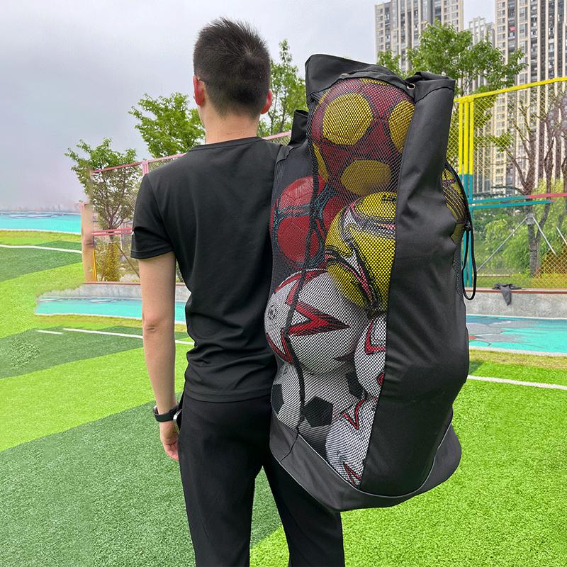 Soccer Football Storage Bag Black Large Ball Bag Mesh Soccer Ball Bag Drawstring Bags Storage Basketball Volleyball Baseball Single Shoulder Ball Bag
