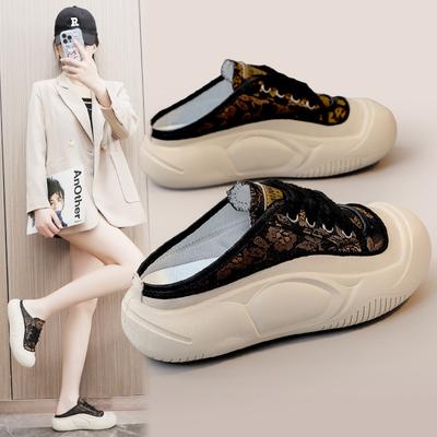 Zyxfl53 новые сетчатые полутапочки, женские летние модные повседневные дышащие тапочки на платформе, увеличивающие рост, сандалии, женская обувь