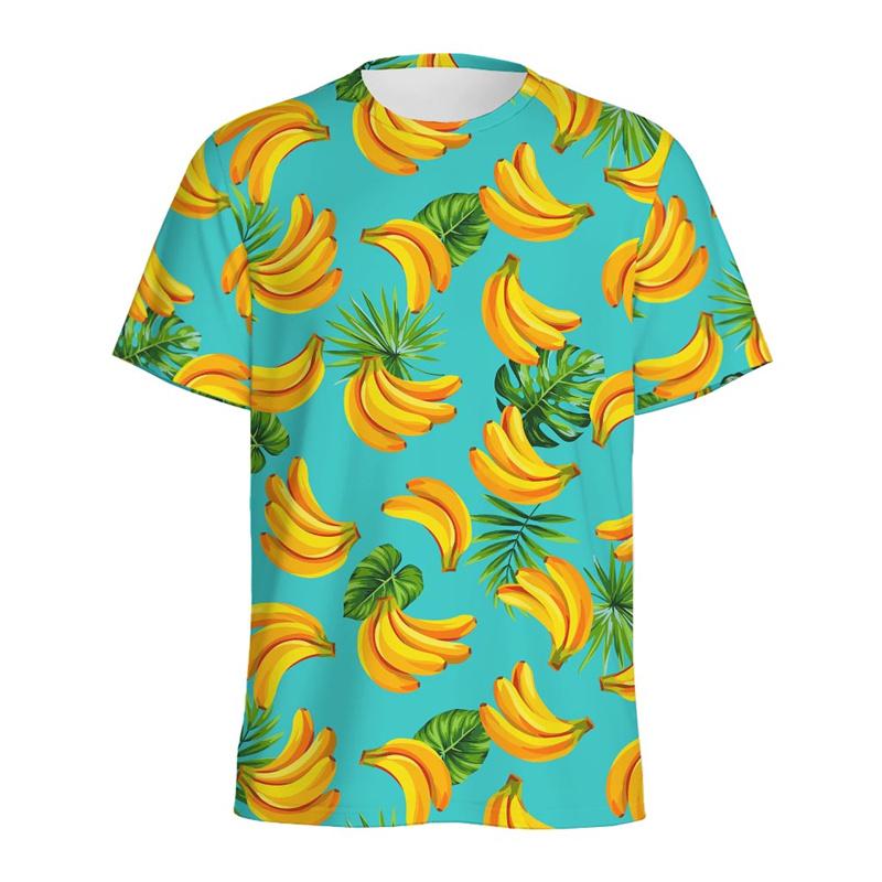 Футболка Aloha Banana с 3D-принтом для мужчин, модные повседневные топы с коротким рукавом, летние футболки с графикой фруктов, детские мультяшные футболки Y2k