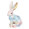 Colorful Rabbit Statue European Style Hand Crafted Rabbit Figure Nontoxic Synthetic Resin Rabbit