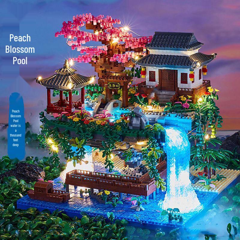 Строительные блоки Lego-совместимые «Дворец Гуанхань Таохуатань» - Сложный набор с микрочастицами для девочек