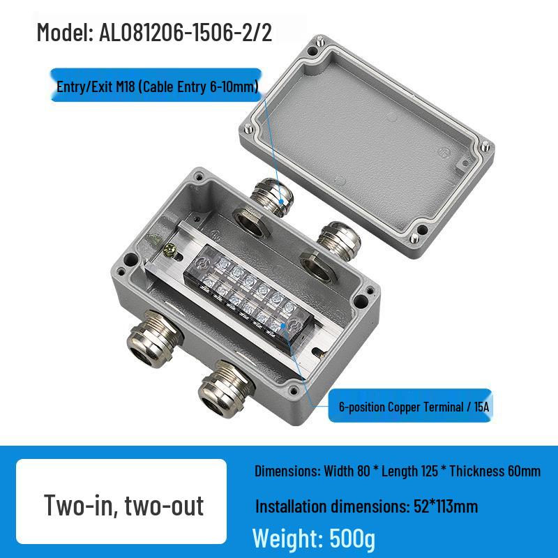 Aluminum Alloy Waterproof Outdoor Junction Box with Terminals