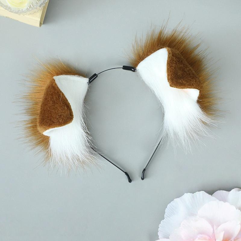 1Pcs Furry Anime Dog Ear Headband Tail Set Cute Cosplay Dress Up Accessories for Comic-Con Roleplay Events