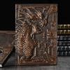 Handmade Retro Embossed Dragon Notebook Dinosaur European Notepad Metal Stereo