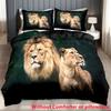 Cool lion lightning pattern 3D high definition digital printing duvet set soft bedding