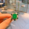 Кольцо из красного корунда в стиле ретро, имитация кольца, простое модное ювелирное украшение, изумрудное кольцо