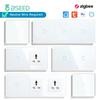BSEED Zigbee Умные сенсорные выключатели света 1/2/3 клавиши 1/2/3-сторонние Управление через приложение Tuya Smart Life Плюс Универсальные розетки