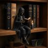 Талос Готическая Темная Фэнтези Фигурка, Скелет Читает Книгу Статуя, Академический Домашний Декор для Библиотеки Офиса Кабинета Коллекционера Витрина Подарок