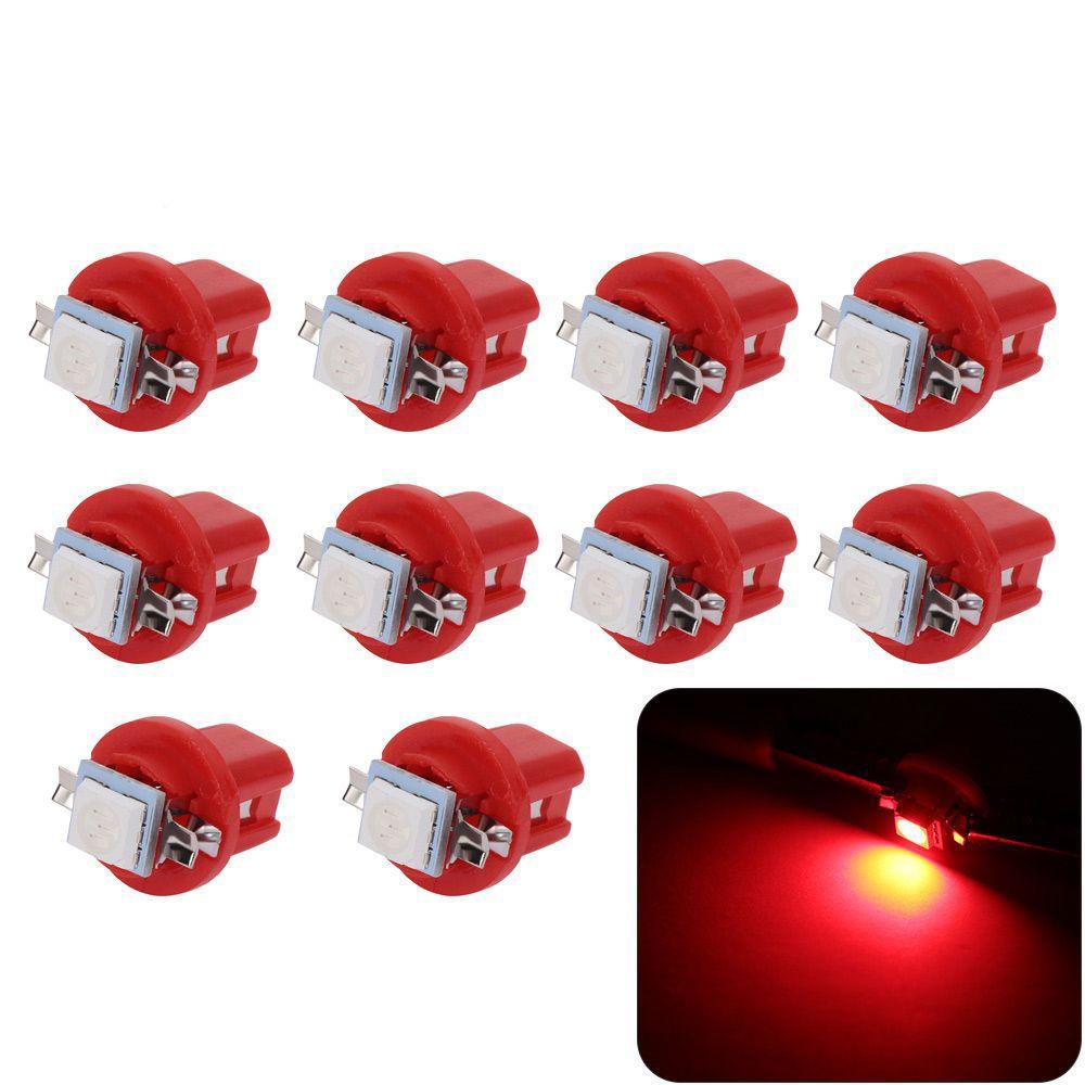 10Pcs New 1SMD T5 B8.5D Car Lights Dashboard Side Interior Dash Lights Gauge LED Indicator Bulbs