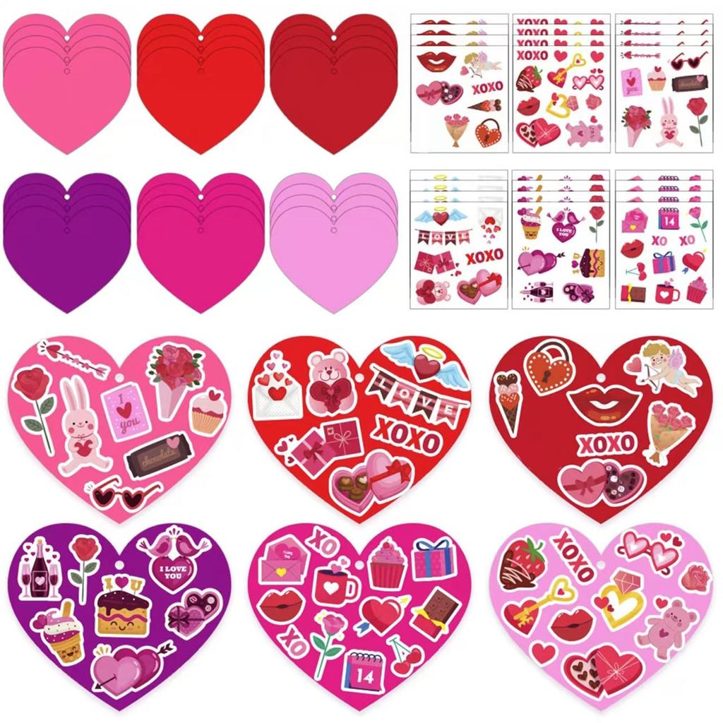 Valentine's Day Colorful Love DIY Cartoon Card Sticker Mother's Decoration Confession Gift Set.