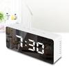 Creative Home Accessories Bedside Makeup Mirror Electronic Clock Luminous Sound Control Silent Desktop LED Mirror Alarm Clock