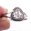 Natural Black Rutile Gemstone Handmade 925 Solid Sterling Silver Ring S.10 I9o85